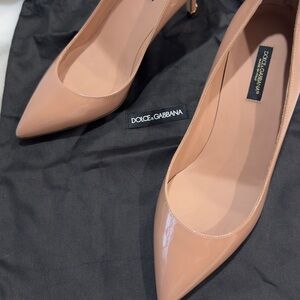 Dolce & Gabbana Blush Patent Pointed-Toe Pumps